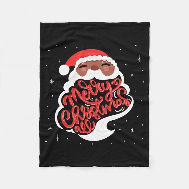 Black Santa Merry Christmas All Toddler T Shirt  Fleecedecke (Vorderseite)