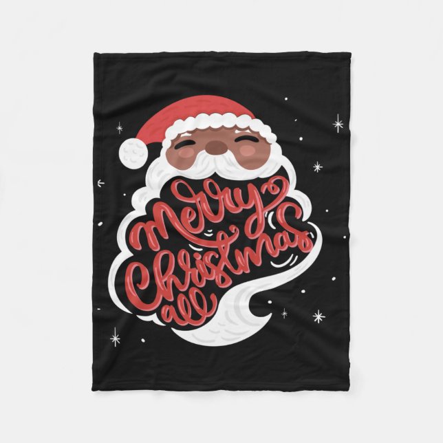 Black Santa Merry Christmas All Toddler T Shirt  Fleecedecke (Vorderseite)
