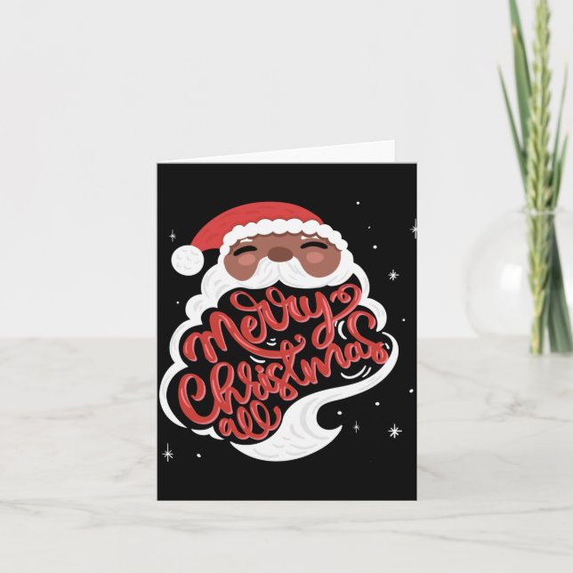 Black Santa Merry Christmas All Toddler T Shirt  Karte (Vorderseite)