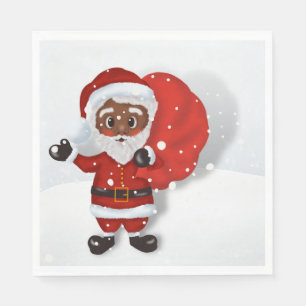 Black Santa Paper Napkins Serviette