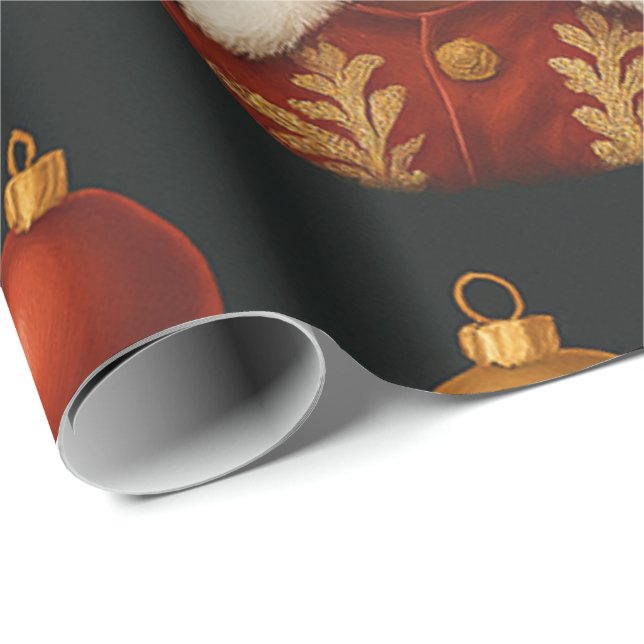 Black Santa Roll Geschenkpapier (Rolleneckpunkt)