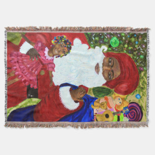 Black Santa Throw Blanket - Wohngestaltung Geschen Decke