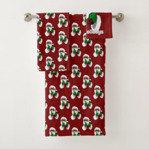 Black Santa Towel Set Weihnachtsbäder