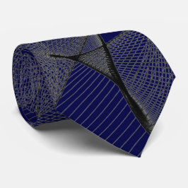 Black Sapphire Blue 000044 & Silver "Spider Web" Krawatte