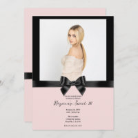 Black Satin Ribbon Bow Blush Pink Foto Sweet 16