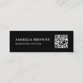 Black Scannable QR | Minimal Modern Contact Design Mini Visitenkarte