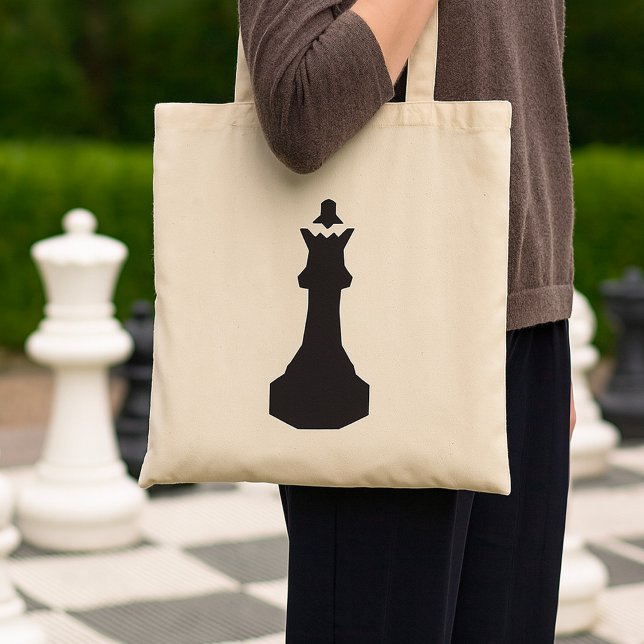 Black Schach Piece Tote Bag Tragetasche (Von Creator hochgeladen)