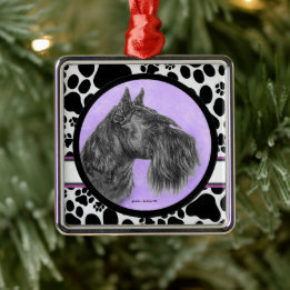 Black Schnauzer Art von Glenda Harlan Ornament Aus Metall
