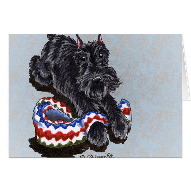 Black Schnauzer Cosy Blanket Custom (Vorderseite (Horizontal))