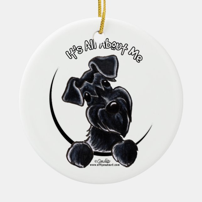 Black Schnauzer IAAM Personalisiert Keramik Ornament (Vorne)