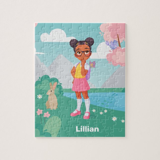Black School Girl Personalisiert Jigsaw Puzzle (Vertikal)