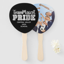Black School Pride Mascot Name Hand Fan Fächer