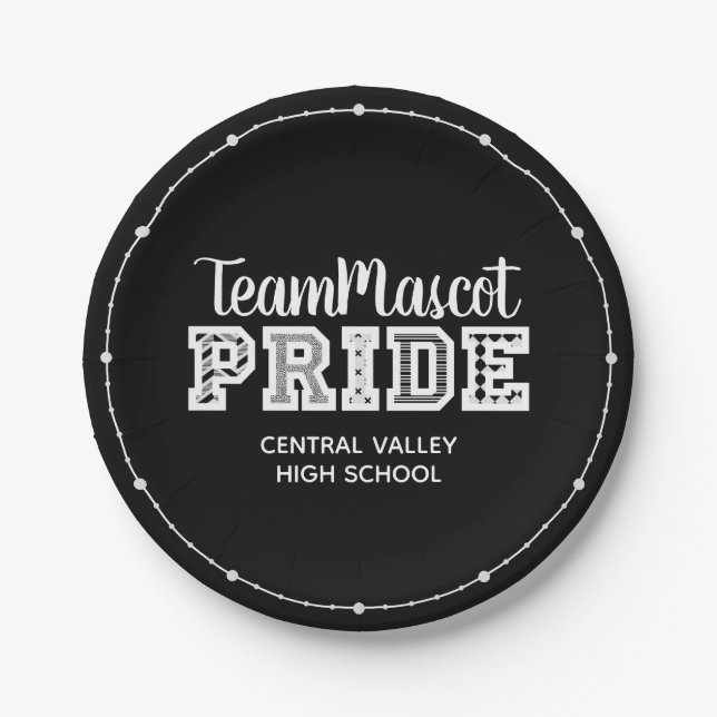 Black School Pride Mascot Name Paper Teller (Vorderseite)