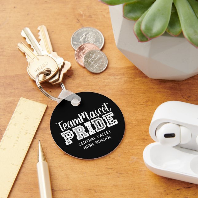 Black School Pride Mascot Name Schlüsselanhänger (Schreibtisch)