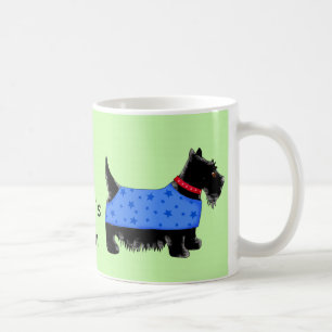 Black Scottie Dog Blue Coat Name Personalisieren G Tasse