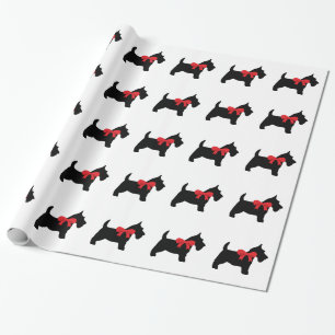 Black Scottie mit Red Bow Wrapping Paper Geschenkpapier