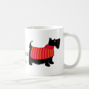 Black Scottie Terrier Dog Orange Name Personalisie Tasse