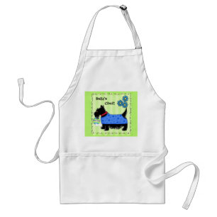 Black Scottie Terrier Dog Personalisiert Green Schürze