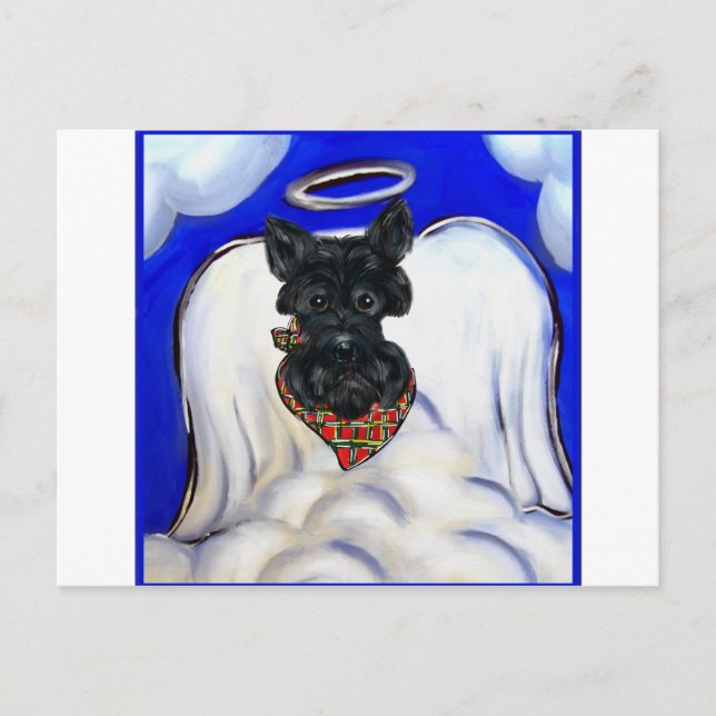 Black Scottish Terrier Angel Postkarte (Vorderseite)