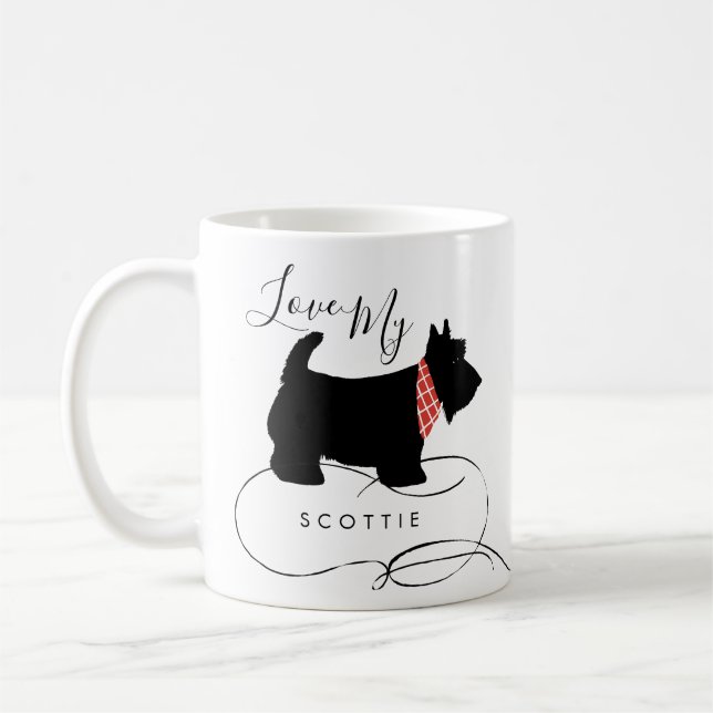Black Scottish Terrier Dog Liebe My Scottie Kaffeetasse (Links)
