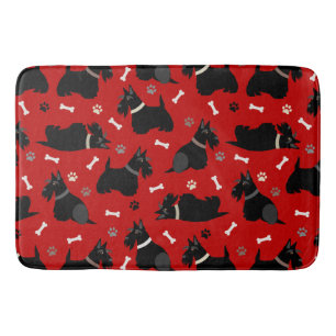 Black Scottish Terrier Paws and Bones Badematte