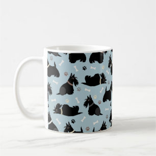 Black Scottish Terrier Paws and Bones Coffee Tasse