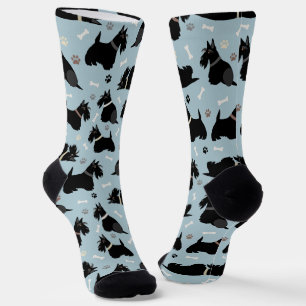 Black Scottish Terrier Paws and Bones Socks Socken