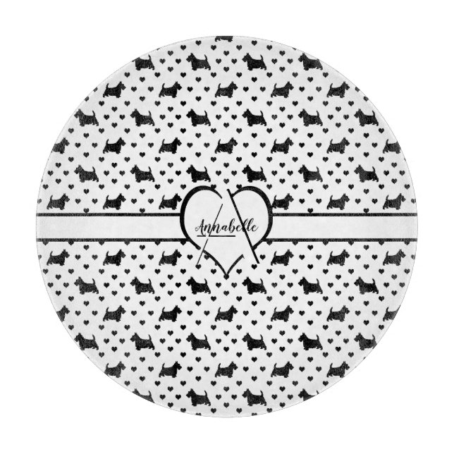 Black Scottish Terriers (Scottie Dogs) - White Schneidebrett (Vorderseite)