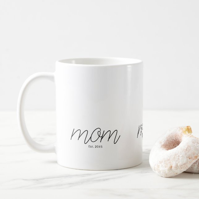 Black Script Established Mom  Kaffeetasse (Mit Donut)