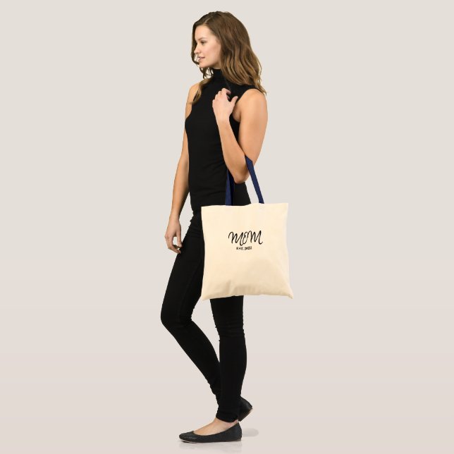 Black Script Established Mom Tote Bag Tragetasche (Vorderseite (Model))
