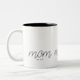 Black Script Established Mom Zweifarbige Tasse