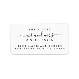 Black Script Future Mr. Return Address Label Adressaufkleber