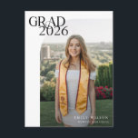 Black Script Graduate Photo Graduation Thank You Postkarte<br><div class="desc">Express heartfelt thank you wishes with this modern thank you card featuring a graceful arch photo and elegant calligraphy. Designed for a graduation celebration, this graduate photo thank you is perfect for high school class of milestones and beyond. The modern classic simple stylish elegant layout highlights your favorite portrait and...</div>