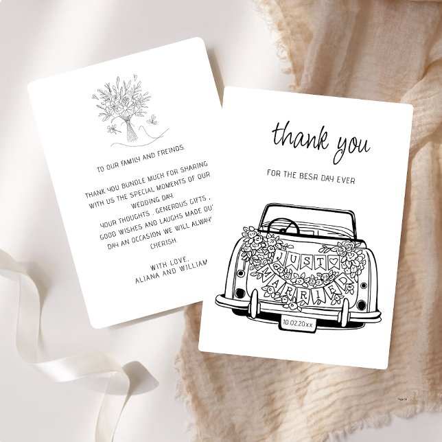 Black Script Handdrawn Simple Wedding Vow Renewal  Dankeskarte (Von Creator hochgeladen)