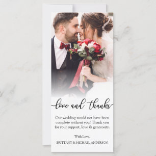 Black Script Liebe Danke Wedding Foto Vielen Dank Karte