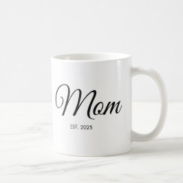 Black Script Mom Established New Mom Gift Kaffeetasse