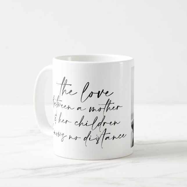 Black Script Mother Quote and Foto Kaffeetasse (Vorderseite Links)