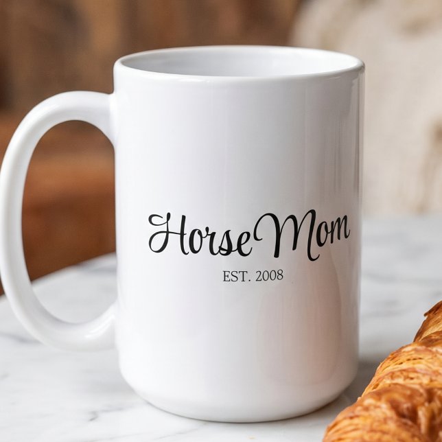 Black Script Pferdemutter Gegründet  Kaffeetasse (Von Creator hochgeladen)