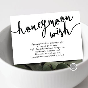 Black Script, Wedding Honeymoon Wish Fund Begleitkarte