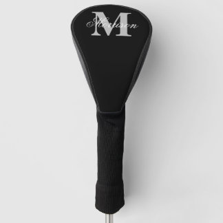 Black Scripted Monogram Golf Head Cover Headcover