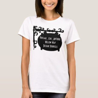 Black Scroll Sign Silhouette Werbung T Shirt