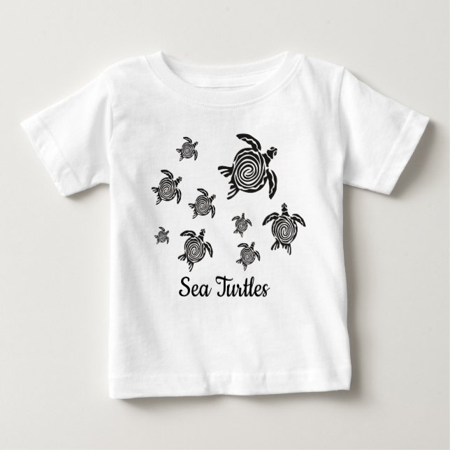 Black Sea Turtles Baby T - Shirt (Vorderseite)