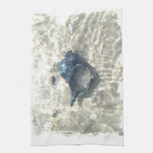 Black Seashell Geschirrtuch
