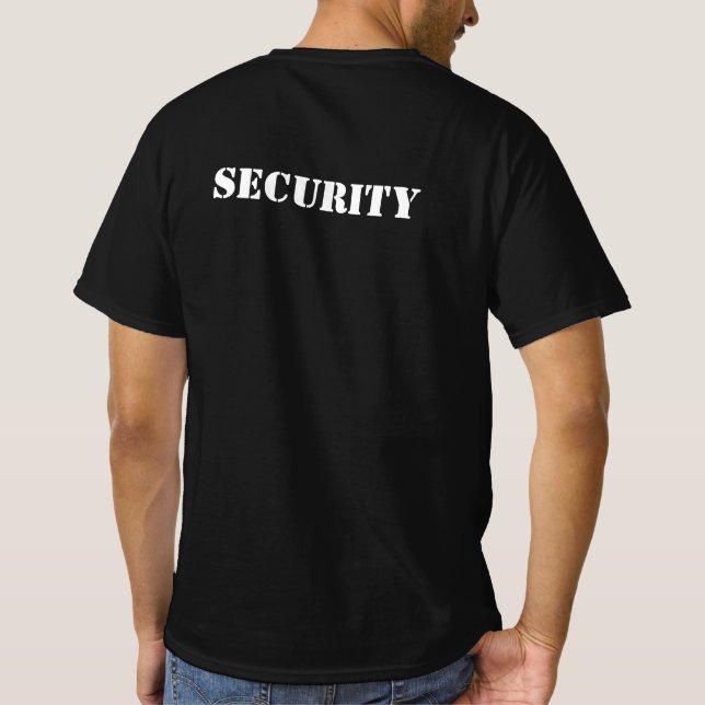 Black security t shirts for professional guard  (Rückseite)