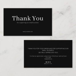 Black Serif Thank You Card Discount Code Business Visitenkarte