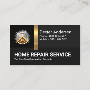 Black Shades Gold Stripe Gebäude Layers Visitenkarte