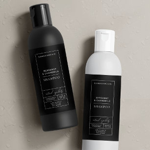Black Shampoo Label Moderne Kosmetikverpackung