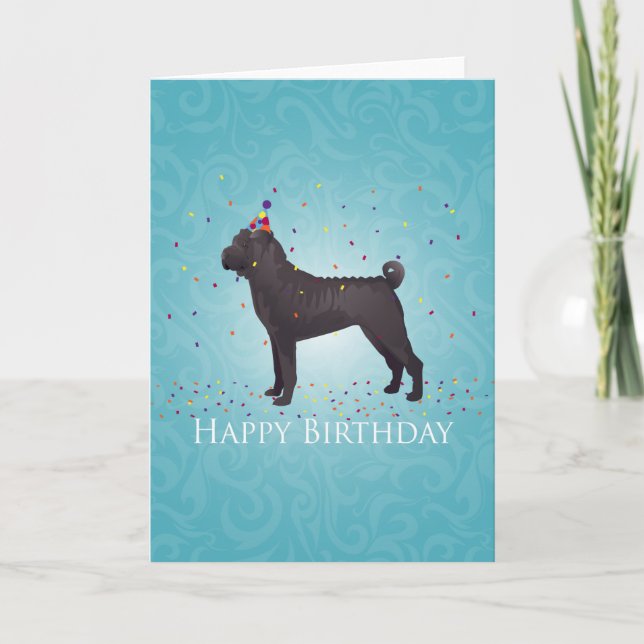 Black Shar Pei Birthday Design Brettcard Karte (Vorderseite)