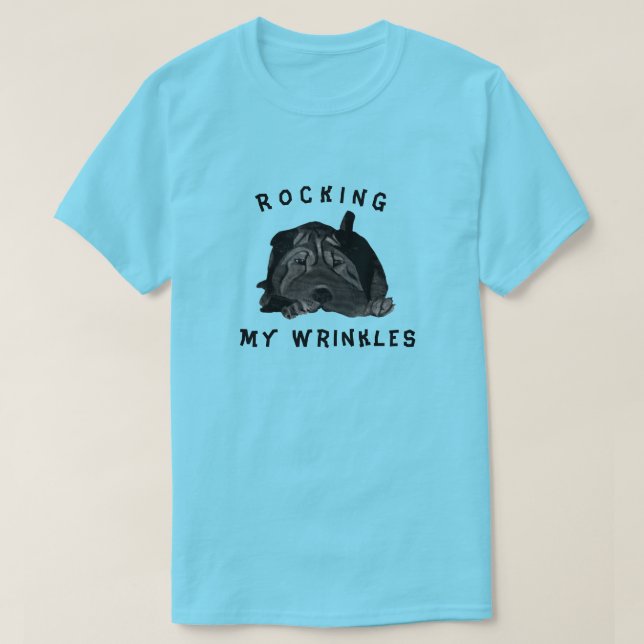 Black Shar Pei Dog Men-T - Shirt (Design vorne)
