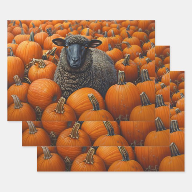 Black Sheep Autumn Pumpkin Patch Decoupage Geschenkpapier Set (Set)